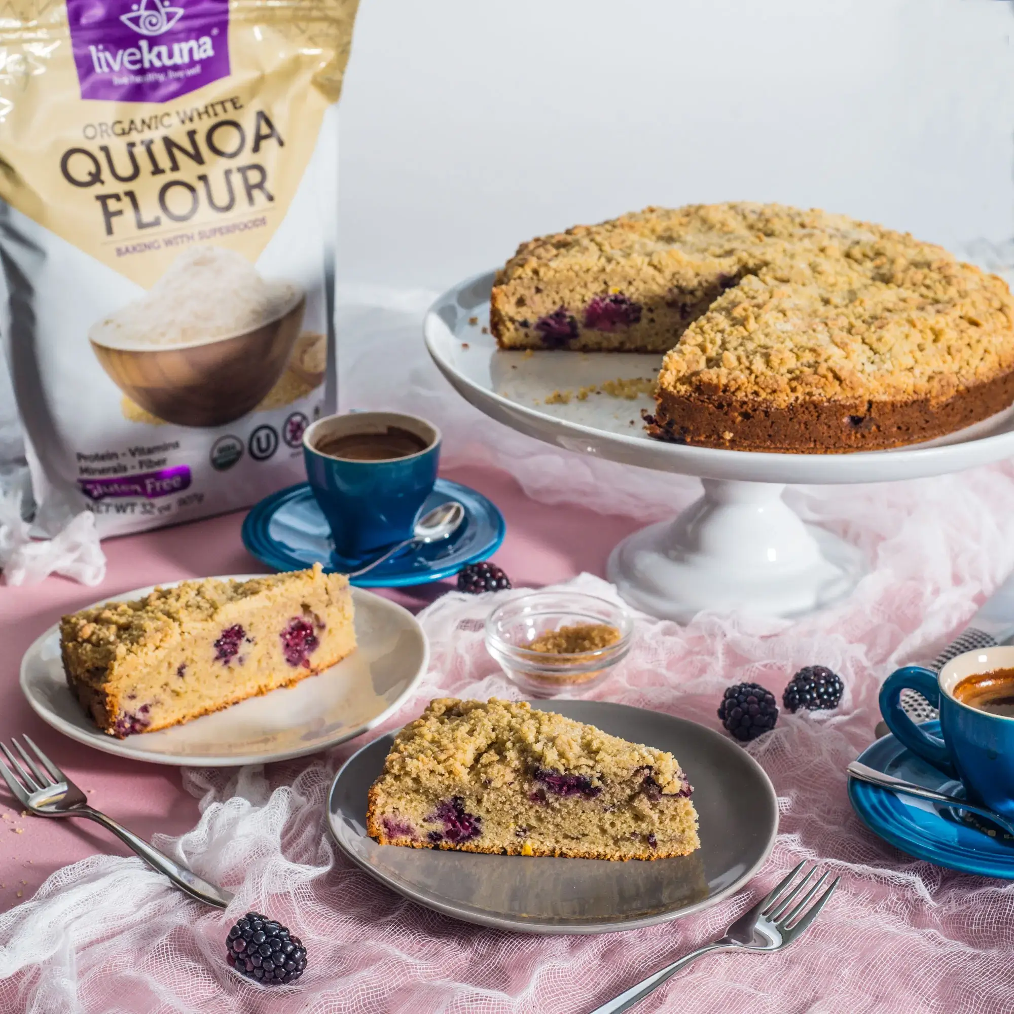 Gluten-Free Blackberry Coffee Cake | LiveKuna® Superfoods