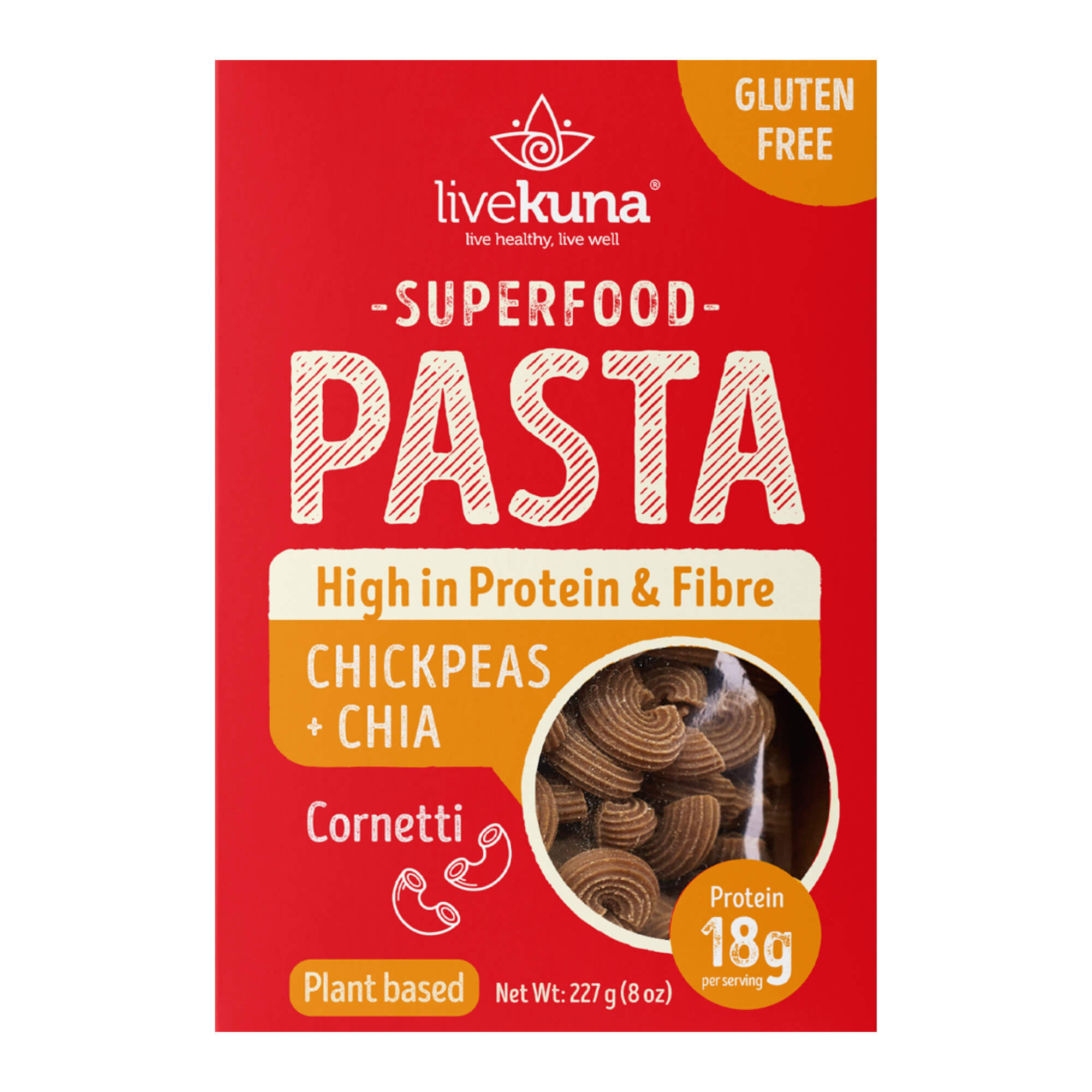 Superfood Pasta - Chickpea + Chia 8oz | LiveKuna® Superfoods